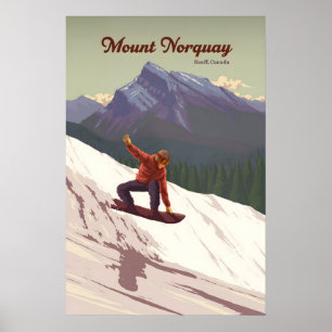 Poster Mont Norquay Banff Canada Snowboard Voyage