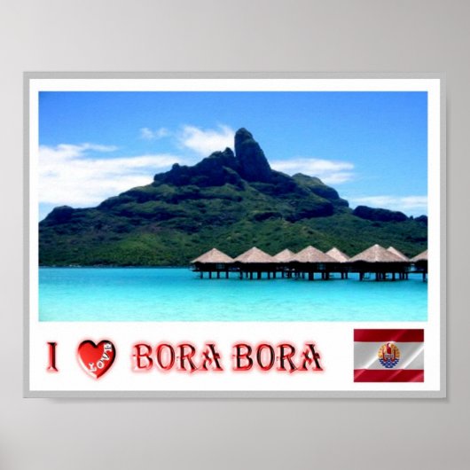 Poster Mont Otemanu - Bora Bora - French Polynesia - (Devant)