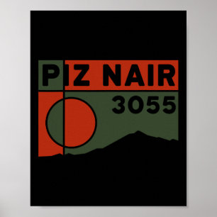 Poster Mont Piz Nair Sankt Moritz Ski Corviglia Randonnée
