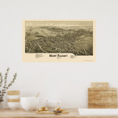 Poster Mont Pleasant, PA Carte panoramique - 1900 (Cuisine)