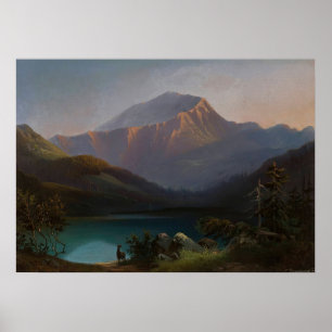 Poster Mont Pyszna avec le lac Smreczyny dans la Koście