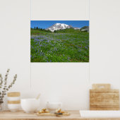 Poster Mont Rainier avec Lupins pourpres (Cuisine)
