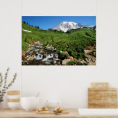 Poster Mont Rainier, cascade, enneigé (Cuisine)