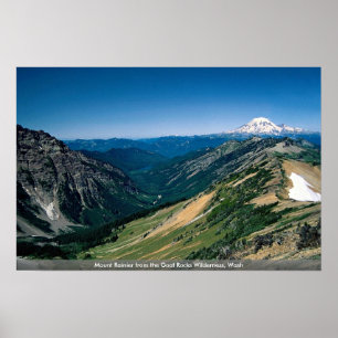 Poster Mont Rainier de la nature sauvage des rochers de c