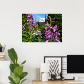 Poster Mont Rainier Entre Fleurs Violettes De Phlox (Bureau à domicile)
