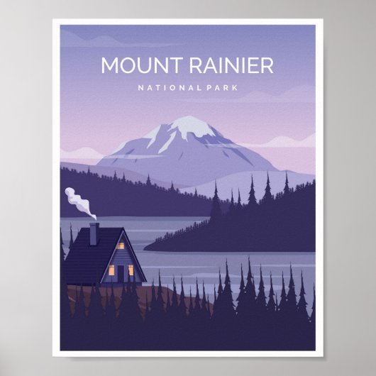 Poster Mont Rainier Washington (Devant)