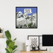 Poster Mont Rushmore en caricature (Bureau à domicile)