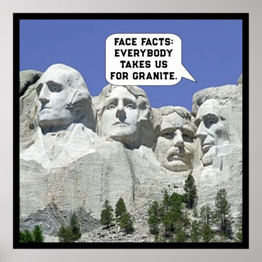 Poster Mont Rushmore en caricature (Devant)