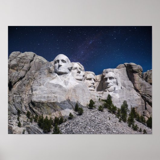 Poster Mont Rushmore Timelapse Sky (Devant)