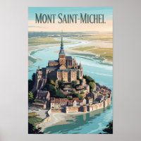 Mont-Saint-Michel France Illustration Art de Voyag