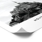 Poster Mont Saint-Michel France Photo voyage noir et blan (Coin)