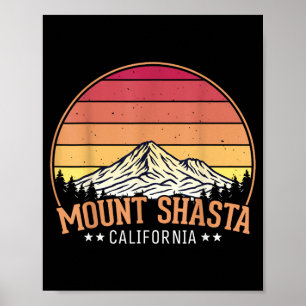 Poster Mont Shasta Californie Coucher de Soleil Rétro Ama