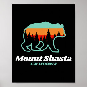 Poster Mont Shasta Californie Ski Snowboard Ours