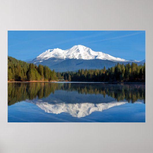 POSTER MONT SHASTA REFLÉTÉ (Devant)