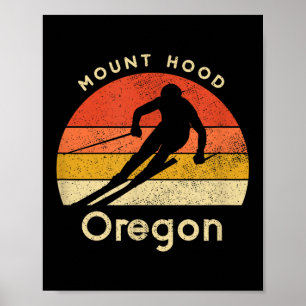 Poster Mont Ski vintage Hood Montagne Oregon