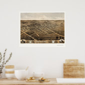 Poster Mont Sterling, IL Carte panoramique - 1869 (Cuisine)