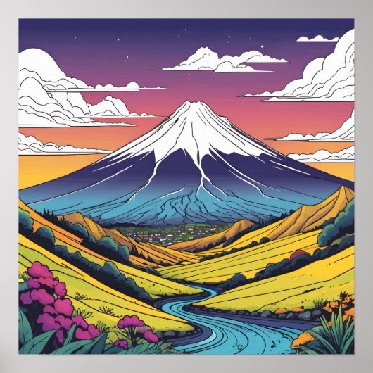 Poster Mont Taranaki (Devant)