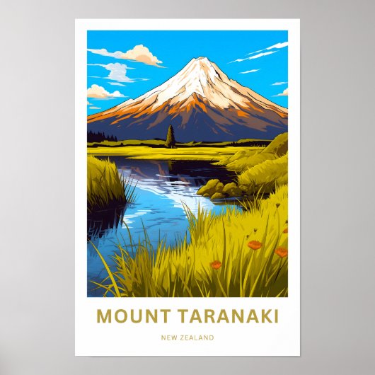 Poster Mont Taranaki Nouvelle-Zélande Imprimer (Devant)