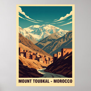 Poster Mont Toubkal Maroc V01