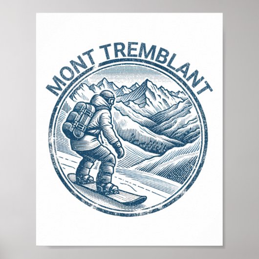 Poster Mont Tremblant Canada Snowboard Snowboard (Devant)