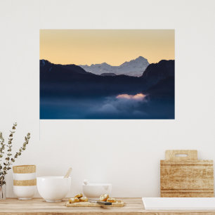 Poster Mont Triglav au coucher du soleil
