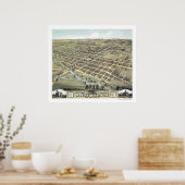 Poster Mont Vernon, OH Carte panoramique - 1870 (Cuisine)