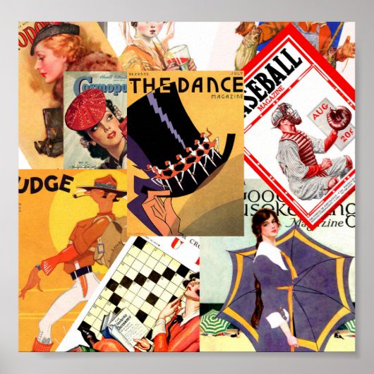 Poster Montage de magazine vintage (Devant)