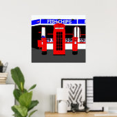 Poster Montage d'icônes anglais (Bureau à domicile)