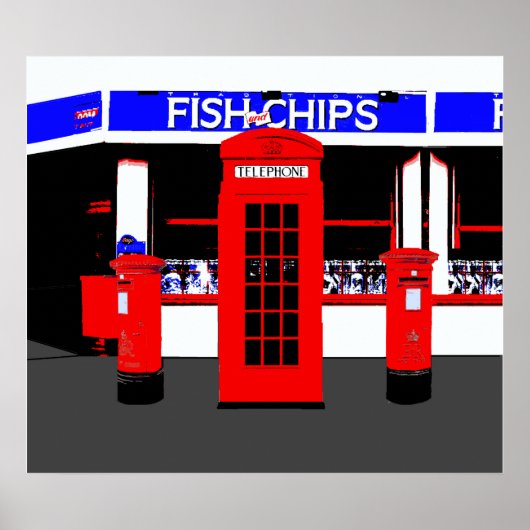 Poster Montage d'icônes anglais (Devant)