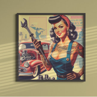 Poster Montage mécanique vintage