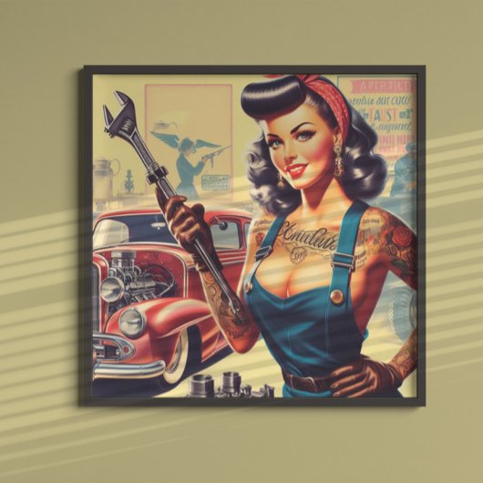 Poster Montage mécanique vintage
