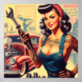 Poster Montage mécanique vintage (Devant)