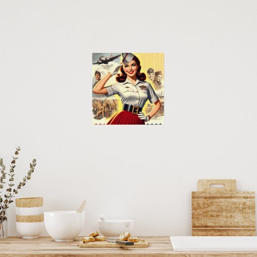 Poster Montage militaire rétro (Cuisine)