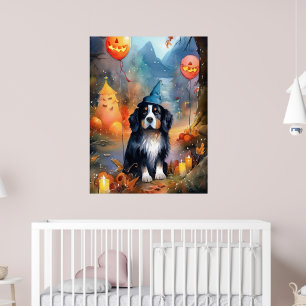 Poster Montagne bernoise d'Halloween avec la peur Citroui