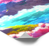 Poster Montagne de Cerisier Blossom (Coin)