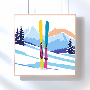 Poster Montagne de ski