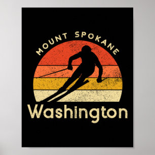 Poster Montagne de ski vintage Spokane Washington