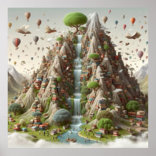 Poster Montagne des livres (Devant)