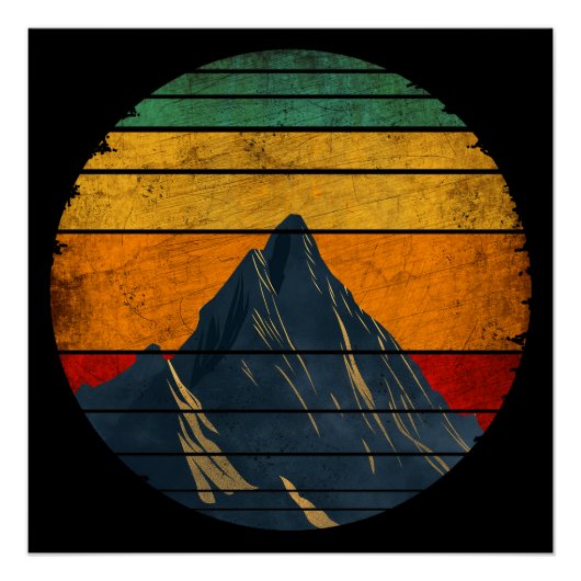 Poster Montagne d'Escalade vintage Retro Mountain (Devant)