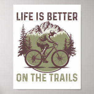 Poster Montagne drôle de vélo de montagne cycliste Mtb Mo
