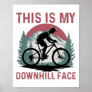 Poster Montagne drôle de vélo de montagne cycliste Mtb Mo