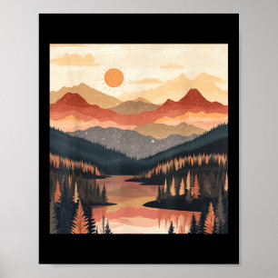 Poster Montagne du lever du soleil Randonnée dans la natu