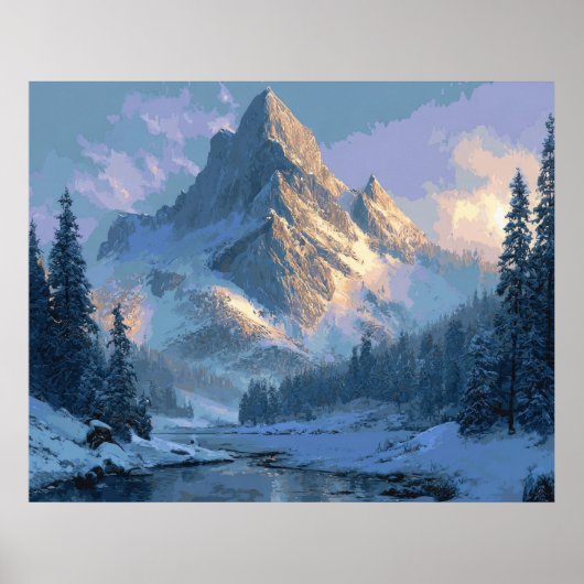 Poster Montagne enneigée (Devant)