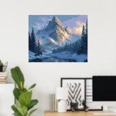 Poster Montagne enneigée (Bureau à domicile)
