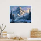 Poster Montagne enneigée (Cuisine)