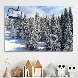 Poster Montagne enneigée ensoleillée Photo personnalisée
