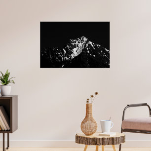 Poster Montagne enneigée minimaliste noir et blanc