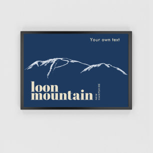 Poster Montagne Loon New Hampshire griffonné