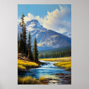 Poster Montagne majestueuse de neige