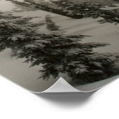 Poster Montagne neigeuse et arbres (Coin)